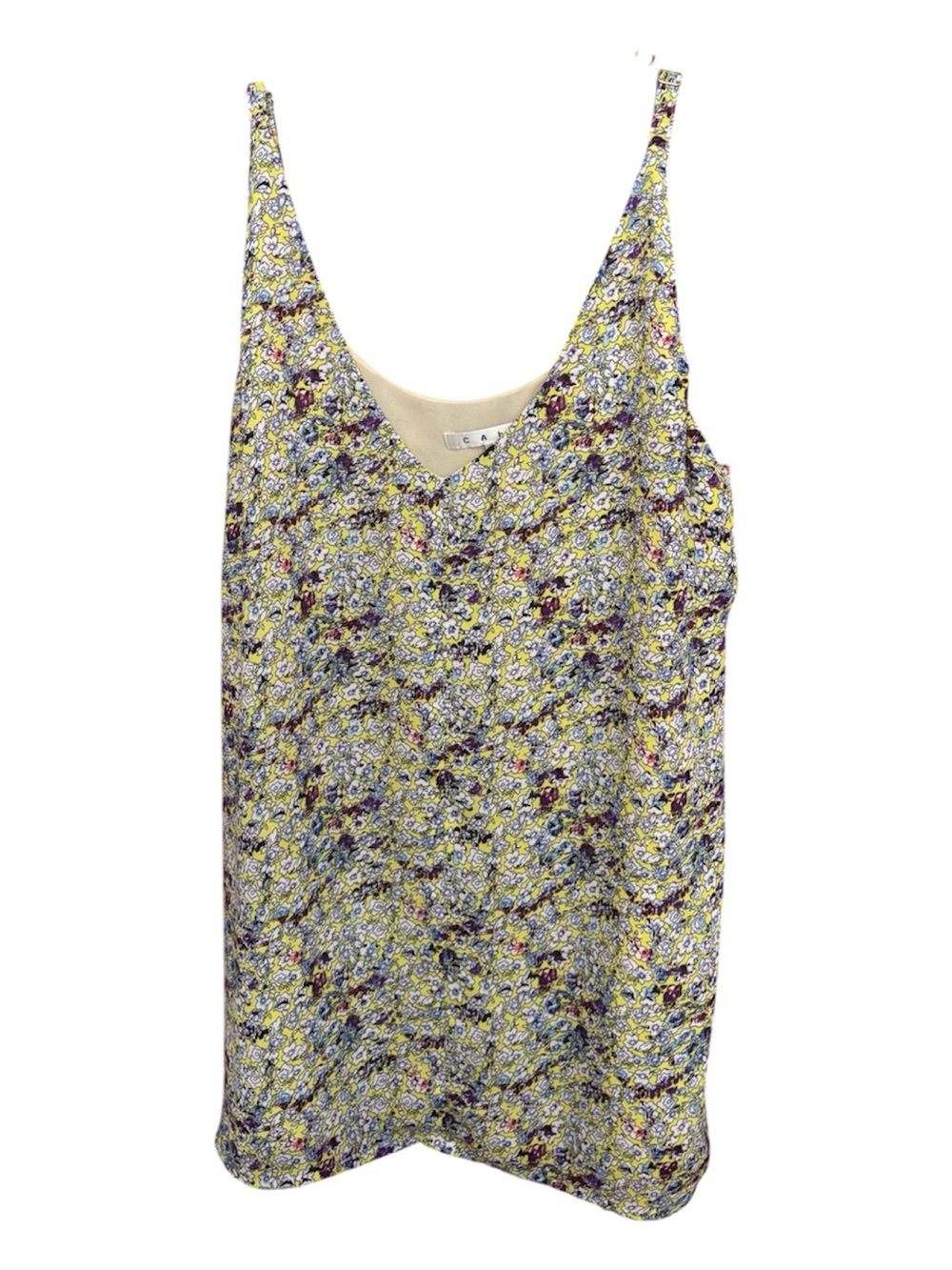 CAbi Yellow Floral V-Neck Camisole